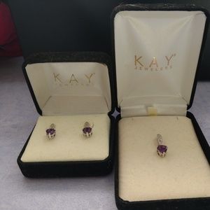Kay Jewelers Amythest and Diamond Set